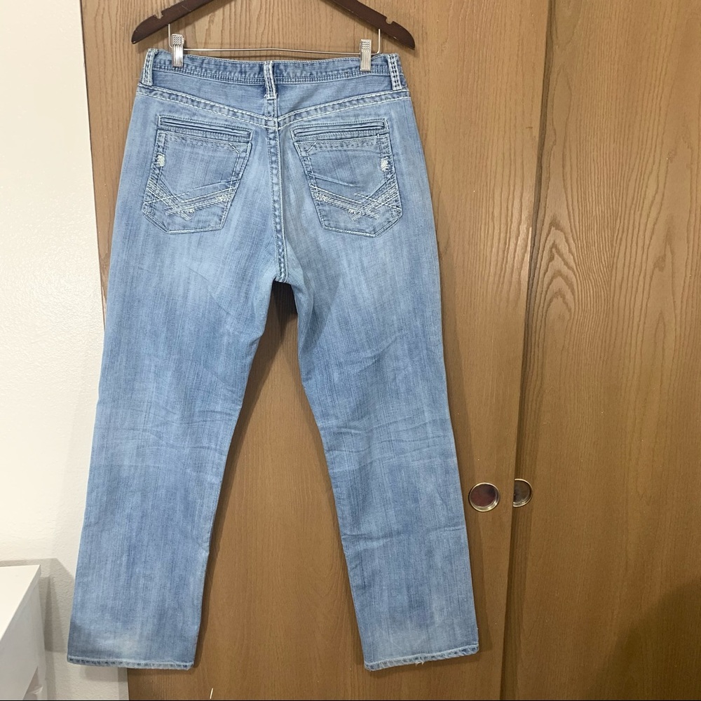 BKE Buckle Seth Straight Jeans Men Blue Light Wash - Picture 3 of 6